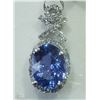 Image 1 : #49-14KT WHITE GOLD TANZANITE& DIAMOND PENDANT