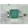 Image 1 : #50-10KT WHITE GOLD EMERALD & DIAMOND RING SZ 7