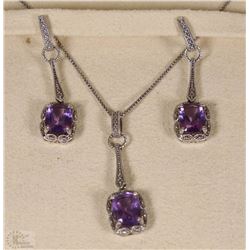 ESTATE .925 SILVER CHAIN, PENDANT &