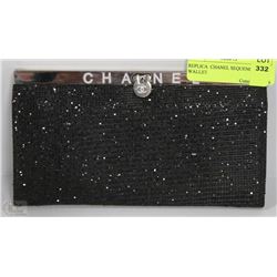 REPLICA CHANEL BLACK SEQUENCED WALLET