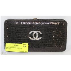 REPLICA CHANEL BLACK SEQUENCED WALLET
