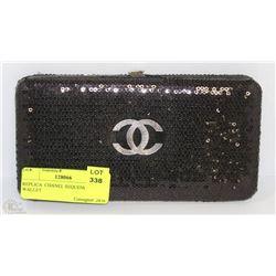 REPLICA CHANEL BLACK SEQUENCED WALLET