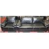 Image 1 : NEW BLACK LEATHERETTE WITH WHITE STITCHING SOFA