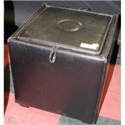 STORAGE OTTOMAN DARK BROWN WITH SERVING TRAY