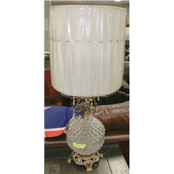 VINTAGE CUT GLASS OR CRYSTAL LAMP W/ LIGHTED BASE