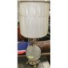 Image 1 : VINTAGE CUT GLASS OR CRYSTAL LAMP W/ LIGHTED BASE