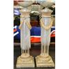 Image 1 : PAIR OF CATHEDRAL STYLE PILLAR CANDLE HOLDERS