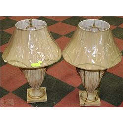 NEW MATCHING IVORY FINISHED END TABLE LAMPS