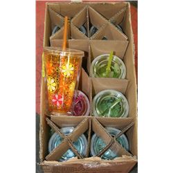 NEW CASE OF SIX 18OZ PRINTED CHILLER CUPS