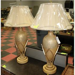 PAIR OF DESIGNER HAND CRAFTED LAMPS WITH WROUGHT