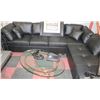 Image 1 : NEW BLACK LEATHERETTE 'L' SHAPE SECTIONAL