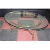 Image 1 : OVAL BRASS & GLASS COFFEE TABLE