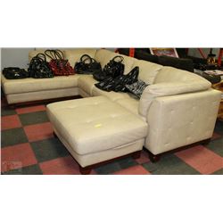 ESTATE LIGHT BROWN LEATHER L-SHAPED