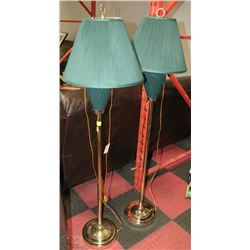2 GREEN MATCHING FLOOR LAMPS