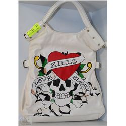 REPLICA  ED HARDY PURSE - WHITE