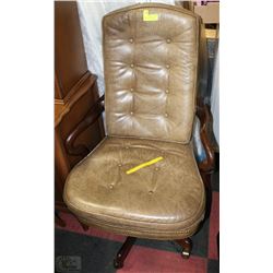 NEW STUDDED LEATHER OFFICE CHAIR WITH TAG ATTACHED