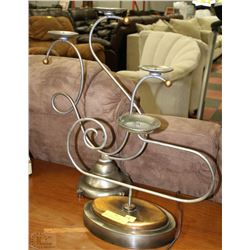 PAIR OF SILVER LEAF ANTIQUE FINISH CANDLE HOLDERS