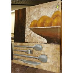 CANVAS PAINTING OF BOWL OF ORANGES