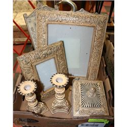 FLAT OF SHOWHOME ITEMS INCL FRAMES, JEWELLERY BOX,