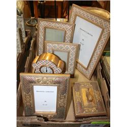 FLAT OF VANITY DECOR INCL MATCHING PICTURE FRAMES,