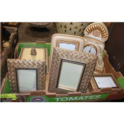 FLAT OF VANITY DECOR INCL MATCHING FRAMES,