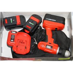 B&D CORDLESS DRILL WITH 3 BATTERIES