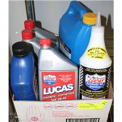 BOX W/3 LITRES LUCAS 5W40 SYNTHETIC OIL,