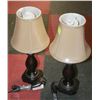 Image 1 : 2 SMALL LAMPS WITH SHADES,BROWN STRESSED COPPER