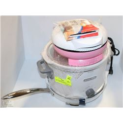 NEW LAGOSTINA BIANCO SKILLET,PROCTOR SILEX HOT POT