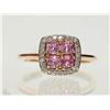 Image 1 : #3-10KT ROSE GOLD PINK SAPPHIRE & DIAMOND RING SZ7