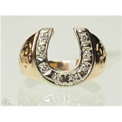 #4-10KT YELLOW&WHITE GOLD DIAMOND RING SZ 10.5