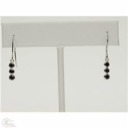 #6-14KT WHITE GOLD BLACK DIAMOND EARRINGS