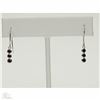 Image 1 : #6-14KT WHITE GOLD BLACK DIAMOND EARRINGS