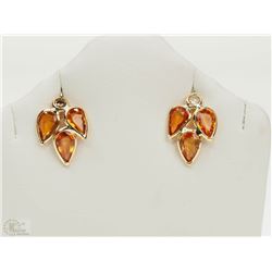 #9-14KT YELLOW GOLD SAPPHIRE & DIAMOND EARRINGS