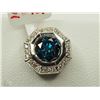 Image 1 : #19-14K WHITE GOLD BLUE& WHITE DIAMOND PENDANT