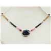 Image 1 : #21-14KT YELLOW GOLD SAPPHIRE & RUBY NECKLACE