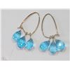 Image 1 : #25-14KT YELLOW GOLD BLUE TOPAZ EARRINGS