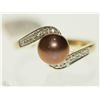 Image 1 : #27-14KT YELLOW GOLD PEARL & DIAMOND RING SZ 7