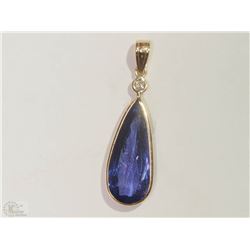 #39-14KT YELLOW GOLD TANZANITE & DIAMOND PENDANT