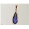 Image 1 : #39-14KT YELLOW GOLD TANZANITE & DIAMOND PENDANT