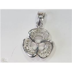 #44-STERLING SILVER 40 DIAMOND CHIPS PENDANT