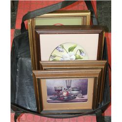 BOX W/FIVE 3-D PAPER TOLE WOOD FRAMED