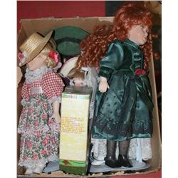 BOX OF ASSORTED PORCELAIN DOLLS