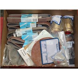 BOX OF ELECTRICAL AND SANDPAPER