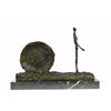 Image 1 : Gia Cometti Bronze Sculpture on marble base Woman And Wheel Classic Artwork Statue