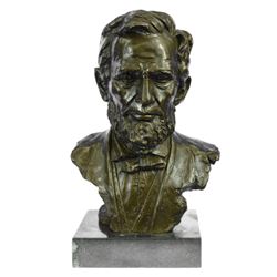 Abraham Lincoln U.S.A President Bronze Sculpture on marble base Statue