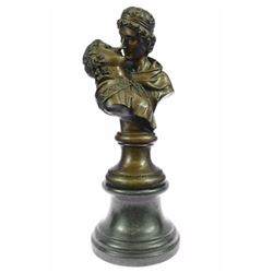 The Kiss Bronze Sculpture By Jean Houdon on Marble Base