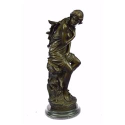 Roche Fair Maiden Bronze Sculpture on marble base