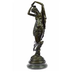 Nude Woman With Grapes Bronze Statue