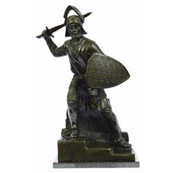 Bold Knight Warrior With Sword Bronze Statue